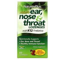 Nature's Plus, Добавка для взрослых «Ухо, Горло, Нос» со вкусом вишни, 60 таблеток для рассасывания