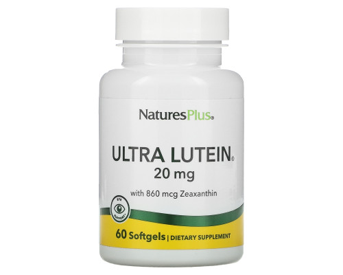 Nature's Plus, Ультра-лютеин максимальной силы, 60 гелевых капсул Nature's Plus, Ультра-лютеин максимальной силы, 60 гелевых капсул