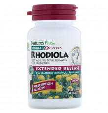 Nature's Plus, Herbal Actives, Родиола, с продленным высвобождением, 1000 мг, 30 растительных таблеток