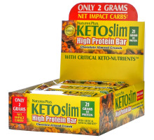 Nature's Plus, KETOslim, батончик с высоким содержанием протеина, шоколад и миндаль, 12 батончиков по 2,1 унции (60 г) каждый
