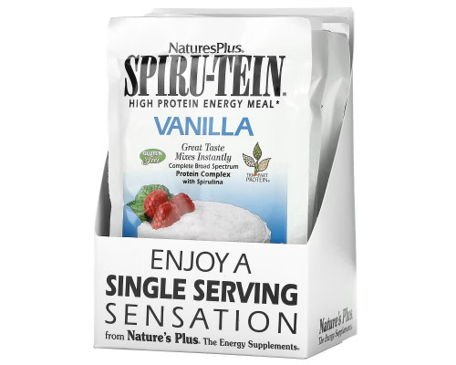 NaturesPlus, Spiru-Tein, High Protein Energy Meal, Vanilla, 8 Packets, 1.2 oz (34 g) Each NaturesPlus, Spiru-Tein, High Protein Energy Meal, Vanilla, 8 Packets, 1.2 oz (34 g) Each