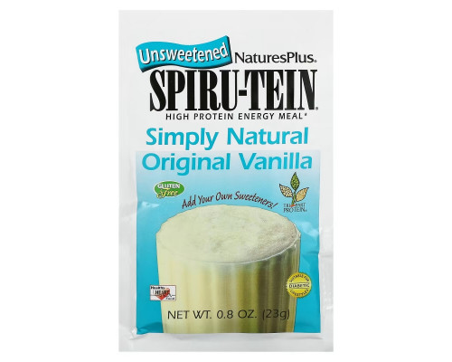 NaturesPlus, Spiru-Tein, High Protein Energy Meal, Vanilla, 8 Packets, 0.8 oz (23 g) Each NaturesPlus, Spiru-Tein, High Protein Energy Meal, Vanilla, 8 Packets, 0.8 oz (23 g) Each