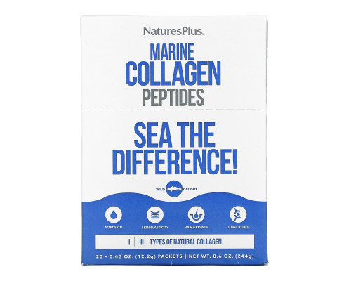 Nature's Plus, Marine Collagen Peptides, 20 Stick Packets, 0.43 oz (12.2 g) Each Nature's Plus, Marine Collagen Peptides, 20 Stick Packets, 0.43 oz (12.2 g) Each