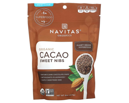 Navitas Organics, Organic Cacao Sweet Nibs, 8 oz (227 g) Navitas Organics, Organic Cacao Sweet Nibs, 8 oz (227 g)