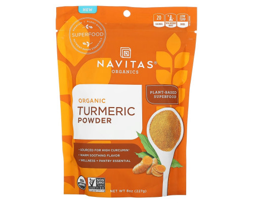 Navitas Organics, Органический порошок куркумы, 8 унций (224 г) Navitas Organics, Органический порошок куркумы, 8 унций (224 г)