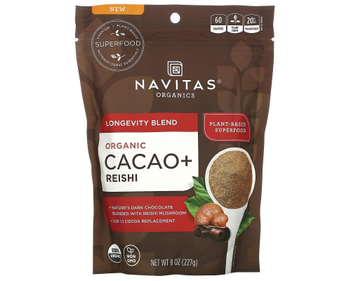 Navitas Organics, Longevity Blend, Organic Cacao + Reishi, 8 oz (227 g) Navitas Organics, Longevity Blend, Organic Cacao + Reishi, 8 oz (227 g)