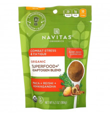 Navitas Organics, Superfood+ Adaptogen Blend, Maca + Reishi + Ashwagandha, 6.3 oz (180 g)