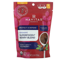 Navitas Organics, Organic Superfood + Berry Blend, Acai + Goji + Blueberry, 5.3 oz (150 g)