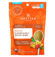 Navitas Organics, Organic Superfood+ Immunity Blend, Vitamin C Powerhouse, Camu + Orange + Acerola Cherry, 4.2 oz (120 g)