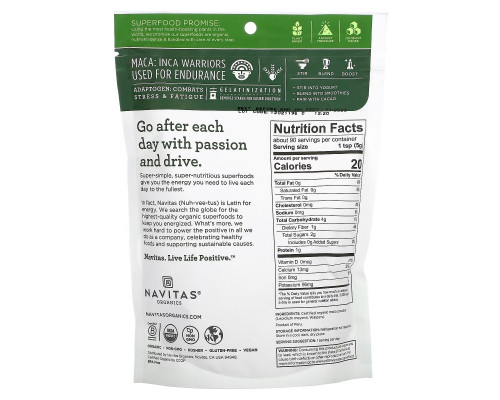 Navitas Naturals Organic порошок маки желатинизированный 16 унций (454 г) Navitas Naturals Organic порошок маки желатинизированный 16 унций (454 г)