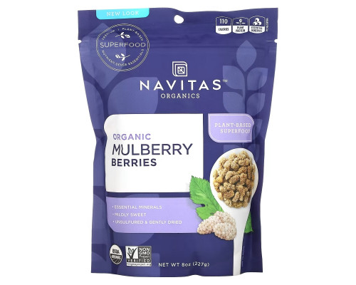 Navitas Naturals Organic ягоды шелковицы высушенные на солнце ягоды белой шелковицы 8 унций (227 г) Navitas Naturals Organic ягоды шелковицы высушенные на солнце ягоды белой шелковицы 8 унций (227 г)
