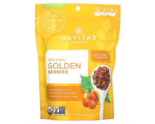 Фрукты и ягоды Navitas Organics, Органический сушеный физалис, 227 г (8 унций) Фрукты и ягоды Navitas Organics, Органический сушеный физалис, 227 г (8 унций)
