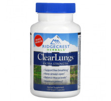 Для здоровья дыхательной системы RidgeCrest Herbals, ClearLungs, особая сила, 120 веганских капсул