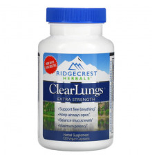 Для здоровья дыхательной системы RidgeCrest Herbals, ClearLungs, особая сила, 120 веганских капсул