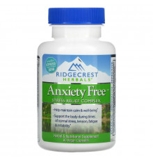 RidgeCrest Herbals, Anxiety Free, Stress Relief Complex, 60 Vegan Capsules