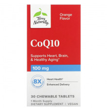 Антиоксиданты Terry Naturally, CoQ10, апельсин, 100 мг, 30 жевательных таблеток