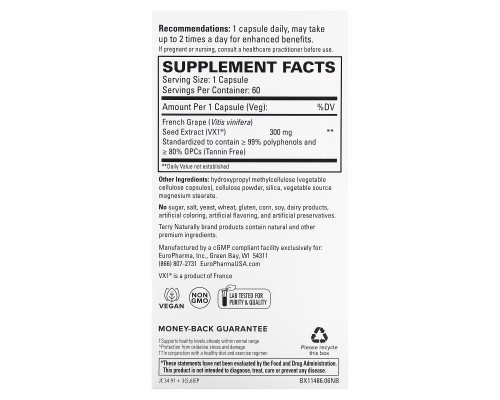 Terry Naturally, Clinical OPC, 300 мг, 60 капсул Terry Naturally, Clinical OPC, 300 мг, 60 капсул