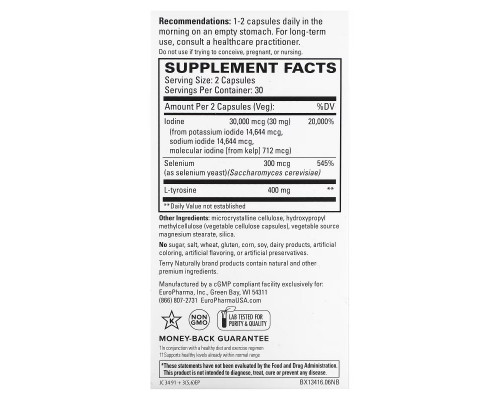 Terry Naturally, Thyroid Care Plus with Selenium, 60 Capsules Terry Naturally, Thyroid Care Plus with Selenium, 60 Capsules
