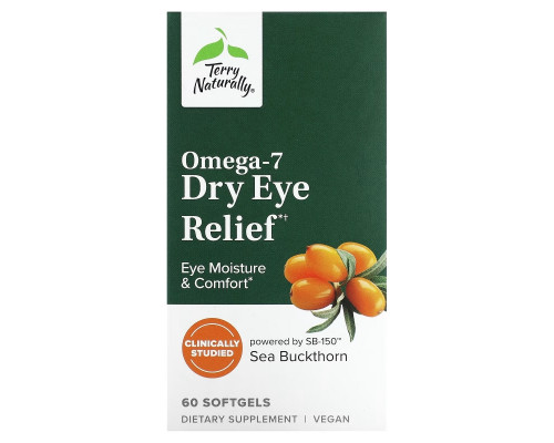 Terry Naturally, Omega 7, Dry Eye Relief, 60 Softgels Terry Naturally, Omega 7, Dry Eye Relief, 60 Softgels