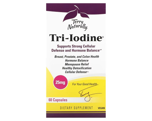 Terry Naturally, Tri-Iodine, 25 мг, 60 капсул Terry Naturally, Tri-Iodine, 25 мг, 60 капсул
