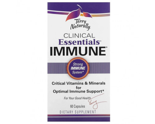 Витаминно-минеральные комплексы Terry Naturally, Clinical Essentials, для иммунитета, 60 капсул Витаминно-минеральные комплексы Terry Naturally, Clinical Essentials, для иммунитета, 60 капсул