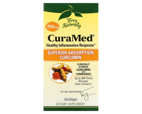 Terry Naturally, CuraMed, 750 мг, 120 мягких таблеток Terry Naturally, CuraMed, 750 мг, 120 мягких таблеток