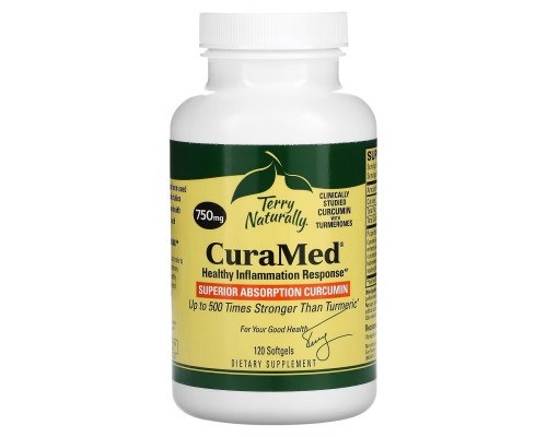 Terry Naturally, CuraMed, 750 мг, 120 мягких таблеток Terry Naturally, CuraMed, 750 мг, 120 мягких таблеток