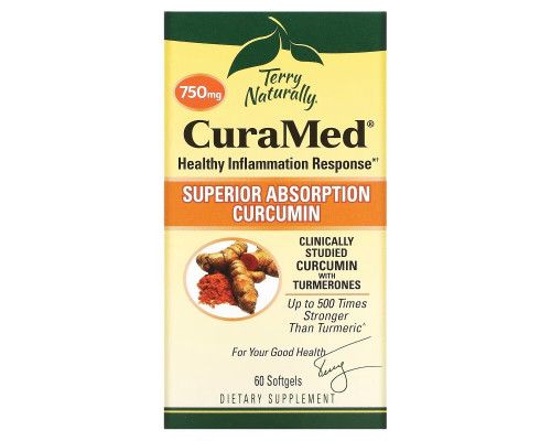 Terry Naturally, CuraMed, 750 мг, 60 мягких таблеток