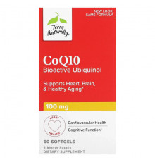 Антиоксиданты Terry Naturally, CoQ10, биоактивный убихинол, 100 мг, 60 мягких таблеток