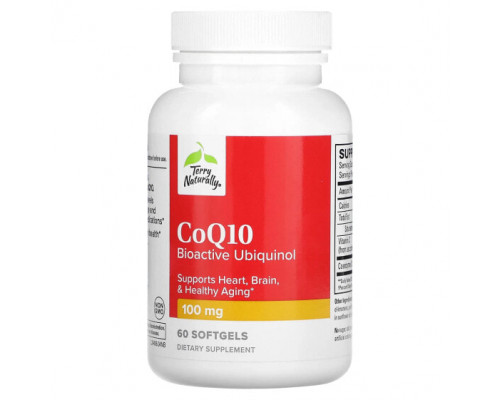 Антиоксиданты Terry Naturally, CoQ10, биоактивный убихинол, 100 мг, 60 мягких таблеток Антиоксиданты Terry Naturally, CoQ10, биоактивный убихинол, 100 мг, 60 мягких таблеток