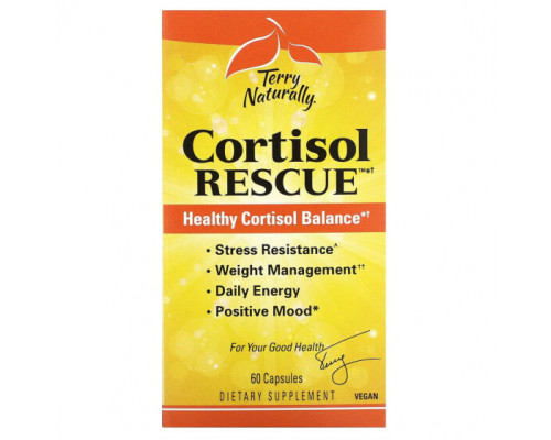 Улучшение памяти и работы мозга Terry Naturally, Cortisol Rescue, 60 капсул Улучшение памяти и работы мозга Terry Naturally, Cortisol Rescue, 60 капсул