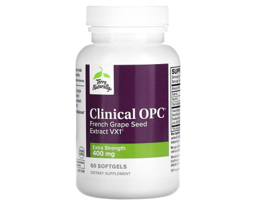 Terry Naturally, Clinical OPC, суперсила, 400 мг, 60 мягких таблеток Terry Naturally, Clinical OPC, суперсила, 400 мг, 60 мягких таблеток