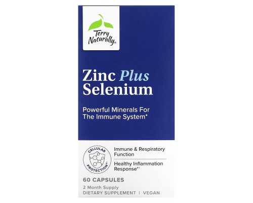 Terry Naturally, Zinc Plus Selenium, 60 Capsules Terry Naturally, Zinc Plus Selenium, 60 Capsules