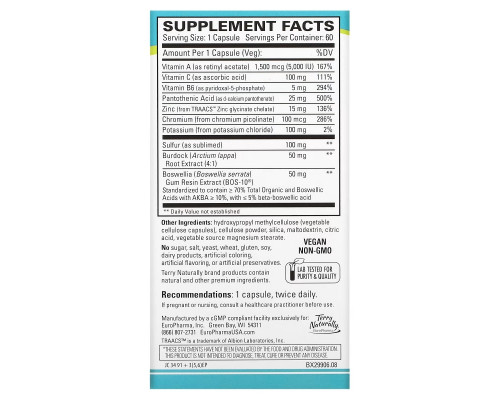 Terry Naturally Acne Essentials 60 Capsules Terry Naturally Acne Essentials 60 Capsules