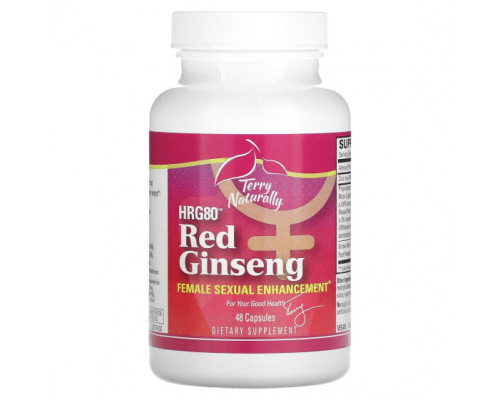 Женьшень Terry Naturally, HRG80 красный женьшень`` 48 капсул Женьшень Terry Naturally, HRG80 красный женьшень`` 48 капсул