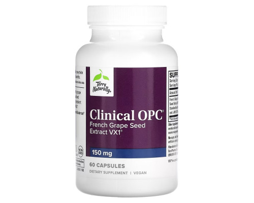 Terry Naturally, Clinical OPC, 150 мг, 60 капсул Terry Naturally, Clinical OPC, 150 мг, 60 капсул