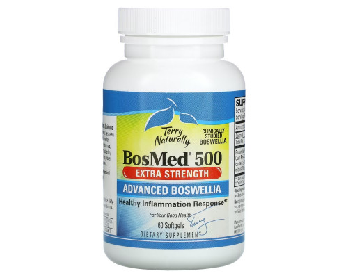 Terry Naturally, BosMed 500, Экстра сила, Улучшенная босвелия, 500 мг, 60 мягких капсул Terry Naturally, BosMed 500, Экстра сила, Улучшенная босвелия, 500 мг, 60 мягких капсул