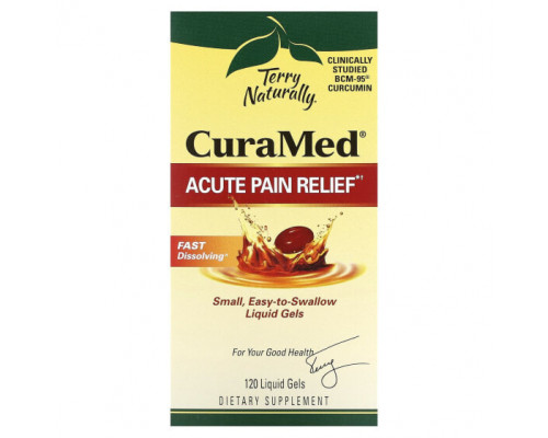 Болеутоляющие и противовоспалительные средства Terry Naturally, CuraMed, средство для снятия боли, 120 жидких гелей Болеутоляющие и противовоспалительные средства Terry Naturally, CuraMed, средство для снятия боли, 120 жидких гелей