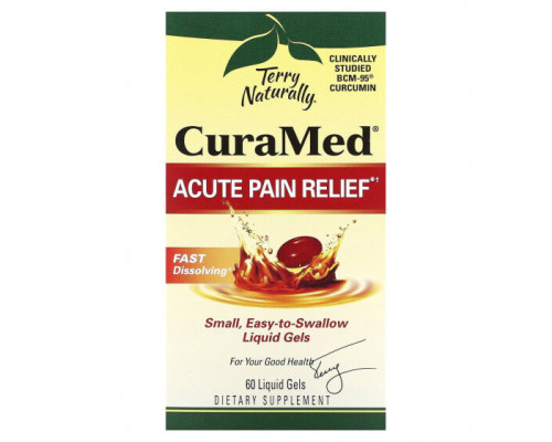 Болеутоляющие и противовоспалительные средства Terry Naturally, CuraMed, средство для снятия боли, 60 жидких гелей Болеутоляющие и противовоспалительные средства Terry Naturally, CuraMed, средство для снятия боли, 60 жидких гелей