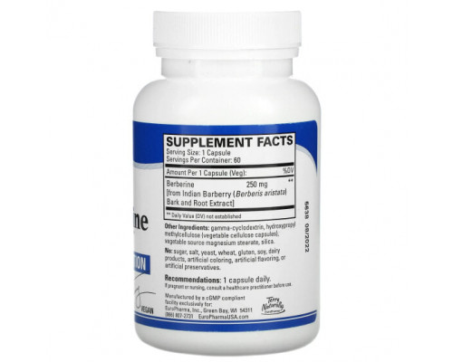 Фрукты и ягоды Terry Naturally, Berberine MetX, улучшенная абсорбция, 60 капсул Фрукты и ягоды Terry Naturally, Berberine MetX, улучшенная абсорбция, 60 капсул