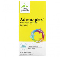 Улучшение памяти и работы мозга Terry Naturally, Adrenaplex, максимальная поддержка надпочечников, 120 капсул