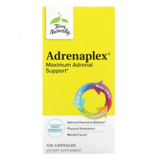 Улучшение памяти и работы мозга Terry Naturally, Adrenaplex, максимальная поддержка надпочечников, 120 капсул