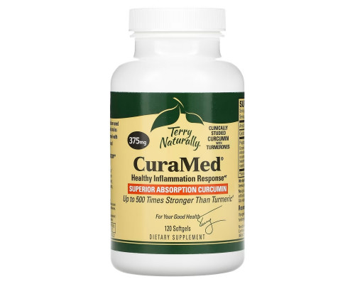 Terry Naturally, CuraMed, 375 мг, 120 мягких таблеток Terry Naturally, CuraMed, 375 мг, 120 мягких таблеток