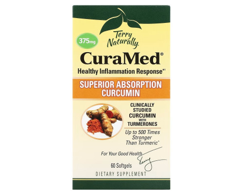Terry Naturally, Terry Naturally, CuraMed, 375 мг, 60 желатиновых капсулы
