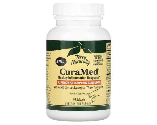 Terry Naturally, Terry Naturally, CuraMed, 375 мг, 60 желатиновых капсулы
