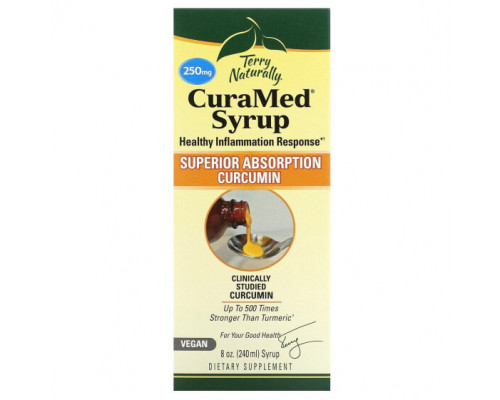 Имбирь и куркума Terry Naturally, CuraMed Syrup, куркумин с улучшенной усвояемостью, 250 мг, 240 мл (8 унций) Имбирь и куркума Terry Naturally, CuraMed Syrup, куркумин с улучшенной усвояемостью, 250 мг, 240 мл (8 унций)