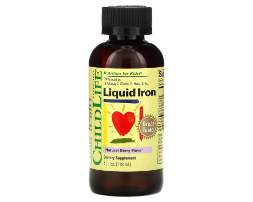 ChildLife, Liquid Iron, Natural Berry Flavor, 4 fl oz (118 ml) ChildLife, Liquid Iron, Natural Berry Flavor, 4 fl oz (118 ml)