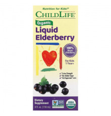 Детское здоровье ChildLife Essentials, Органическая жидкая бузина, от 1 года, 118 мл (4 жидк. Унции)