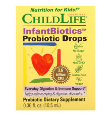 Детское здоровье ChildLife Essentials, Essentials, InfantBiotics, пробиотические капли, 2,6 млрд КОЕ, 10,5 мл (0,36 жидк. Унции)