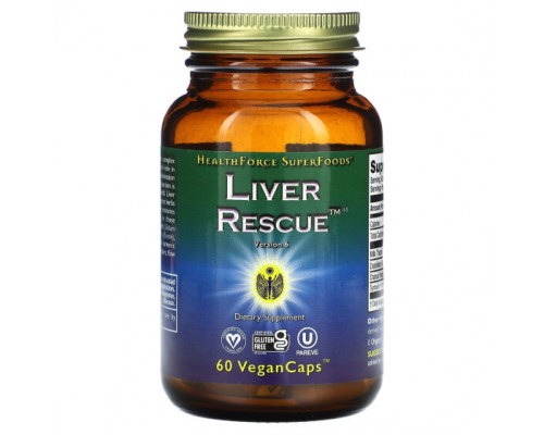 Для здоровья печени HealthForce Superfoods, Liver Rescue, 60 веганских капсул Для здоровья печени HealthForce Superfoods, Liver Rescue, 60 веганских капсул